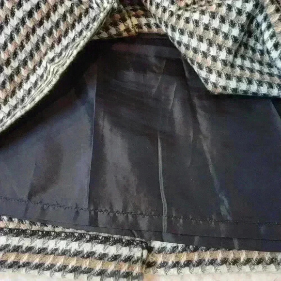 Talbots Skirt Womens 12 P Brown Black Houndstooth Wool Pleated School Girl Lined - Picture 11 of 15